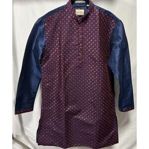 Scot Wilson Embroidered Men’s Kurta Mandarin Collar Shirt 40cm